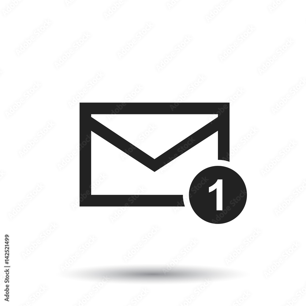 Mail envelope message. Vector illustration in flat style on isolated background. Mail envelope message. Vector illustration in flat style on isolated background.