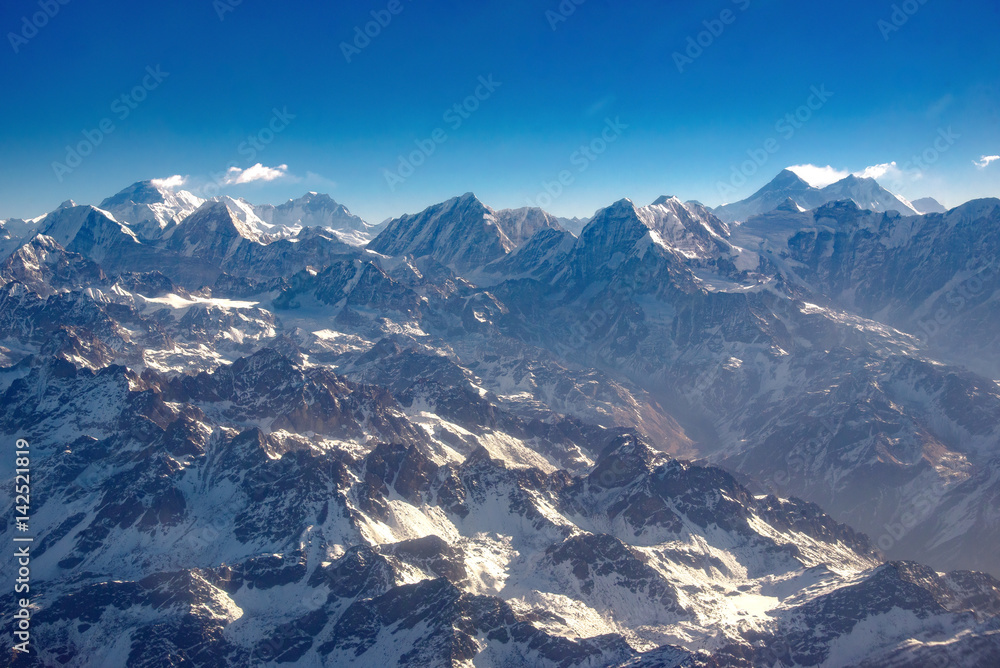 Obraz premium High angle view of the Himalayas northern Nepal.