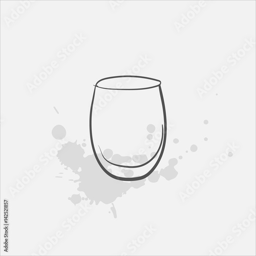 Cocktail glass vector sketch icon