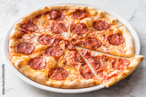 pizza with sausage