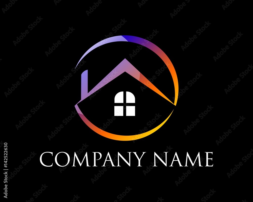 home company name vector de Stock Adobe Stock