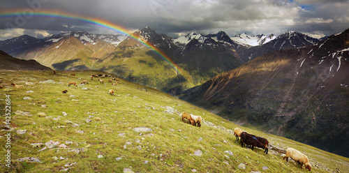 Rainbow in Ötztal Alps photo