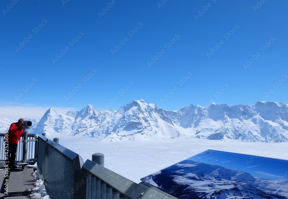 Beautiful view on top of Schilthorn