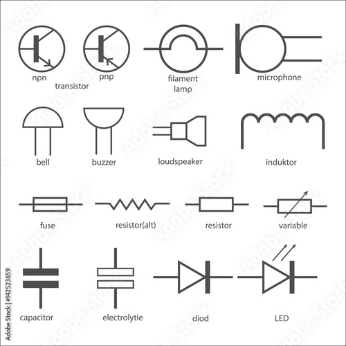 Electric circuit symbols.