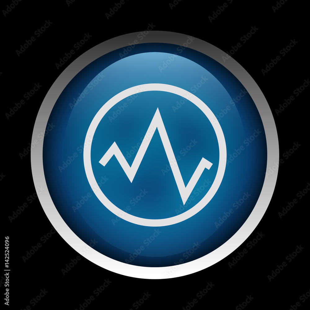 Business graph icon on a circle isolated on a black background Business graph icon on a circle isolated on a black background