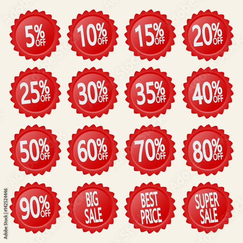Red discount stickers