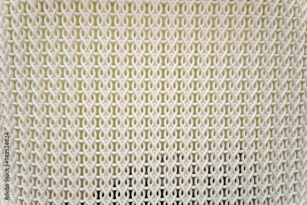 Close up white plastic woven texture background Close up white plastic woven texture background