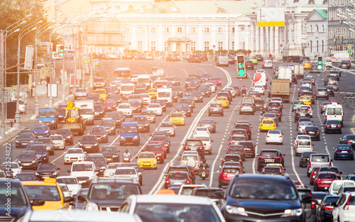 Foto Congested with cars multilane road