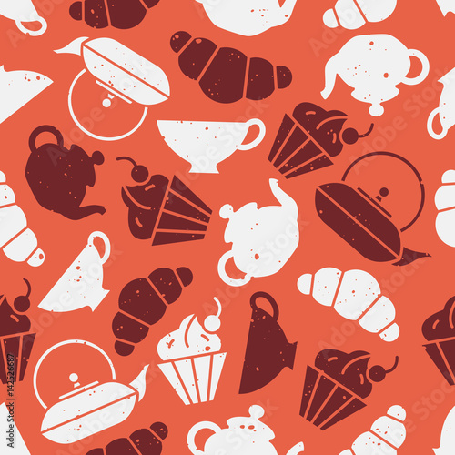 Tea seamless background