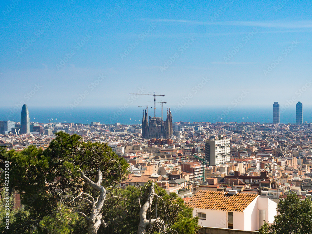 Barcelona city skyline view