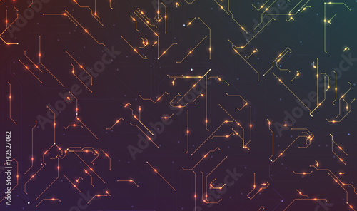 Technology background. Microchip calculation process. Science illustration. Futuristic network