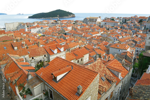 Beautiful Landscape of Dubrovnik Old City and Lokrum Island, Croatia