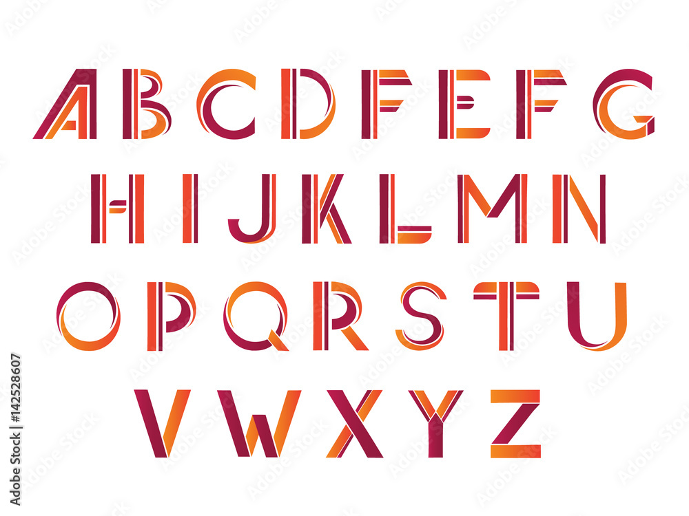 Typographic alphabet design set