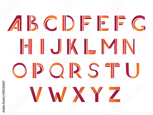 Typographic alphabet design set