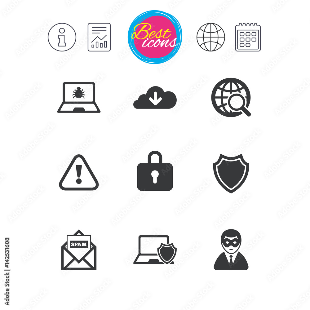Internet privacy icons. Cyber crime signs. Internet privacy icons. Cyber crime signs.