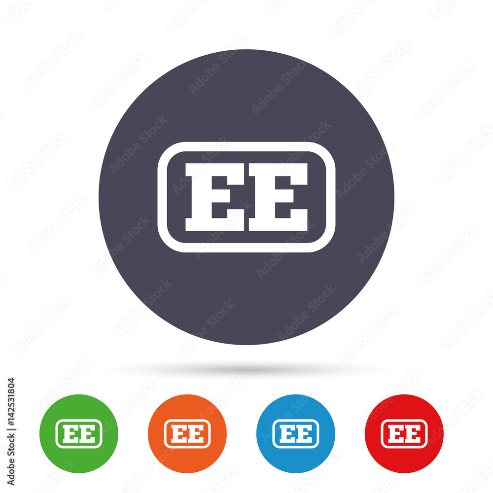 Estonian language sign icon. EE translation. Estonian language sign icon. EE translation.
