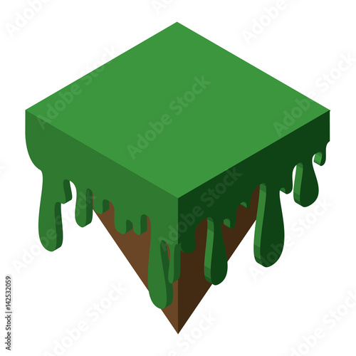 Isolated isometric ground on a white background  Vector illustration