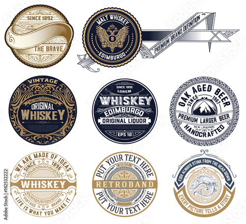 Vintage logo templates, Hotel, Restaurant, Business or Boutique Identity. Design with Flourishes