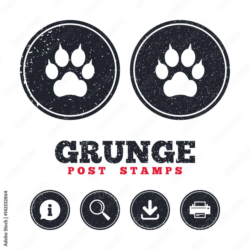 Dog paw with clutches sign icon. Pets symbol. Dog paw with clutches sign icon. Pets symbol.