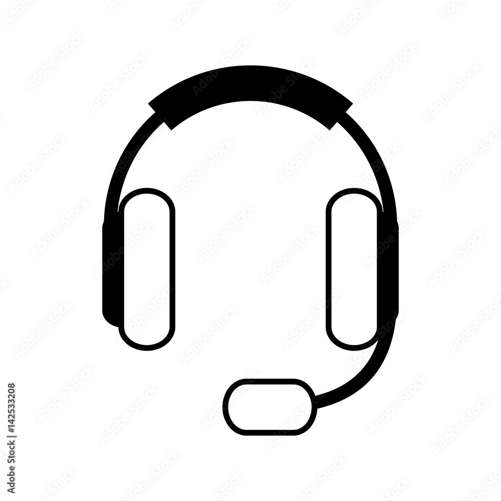 Headset device isolated icon vector illustration graphic design Headset device isolated icon vector illustration graphic design