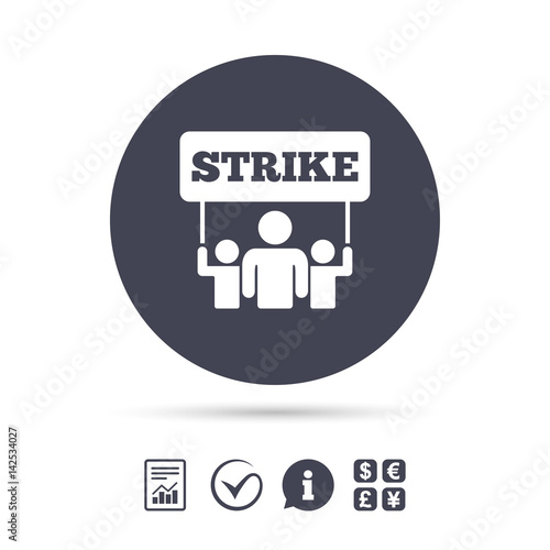 Strike sign icon. Group of people symbol.