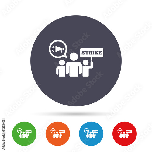 Strike sign icon. Group of people symbol.