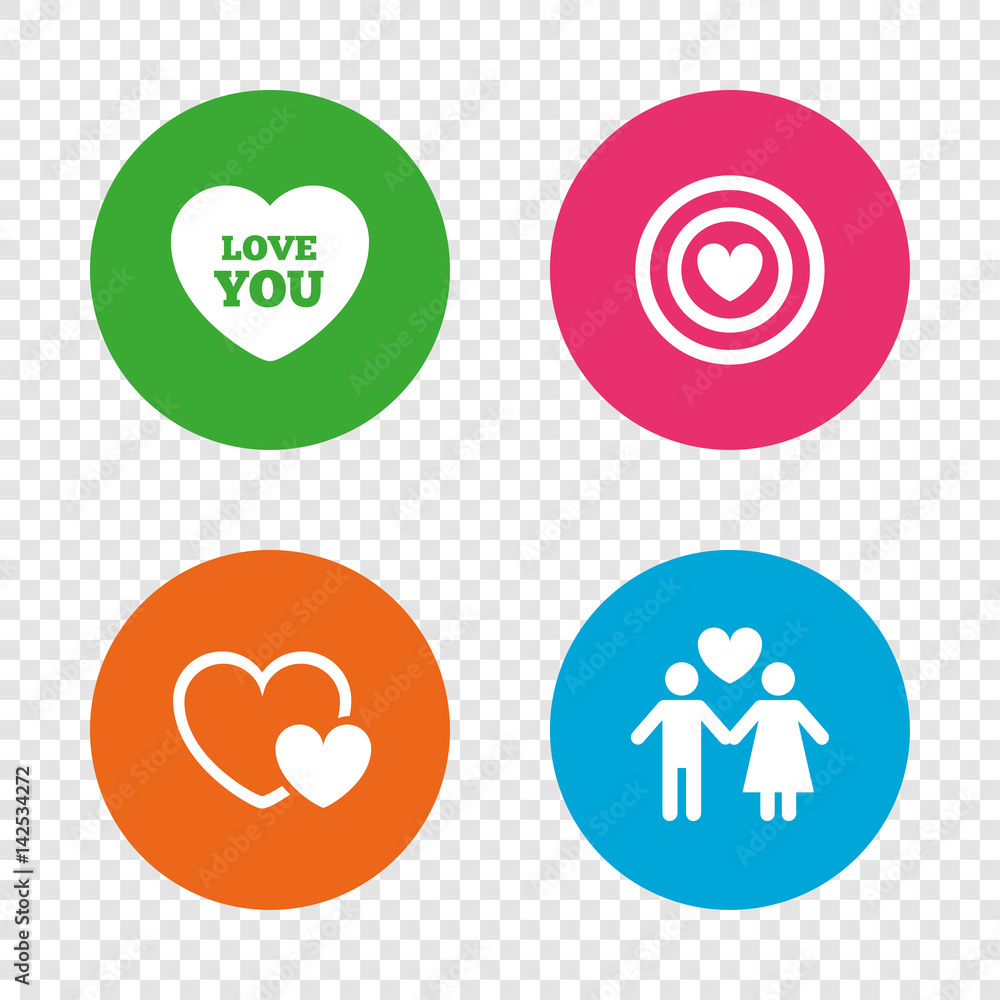 Valentine day love icons. Target aim with heart. Valentine day love icons. Target aim with heart.