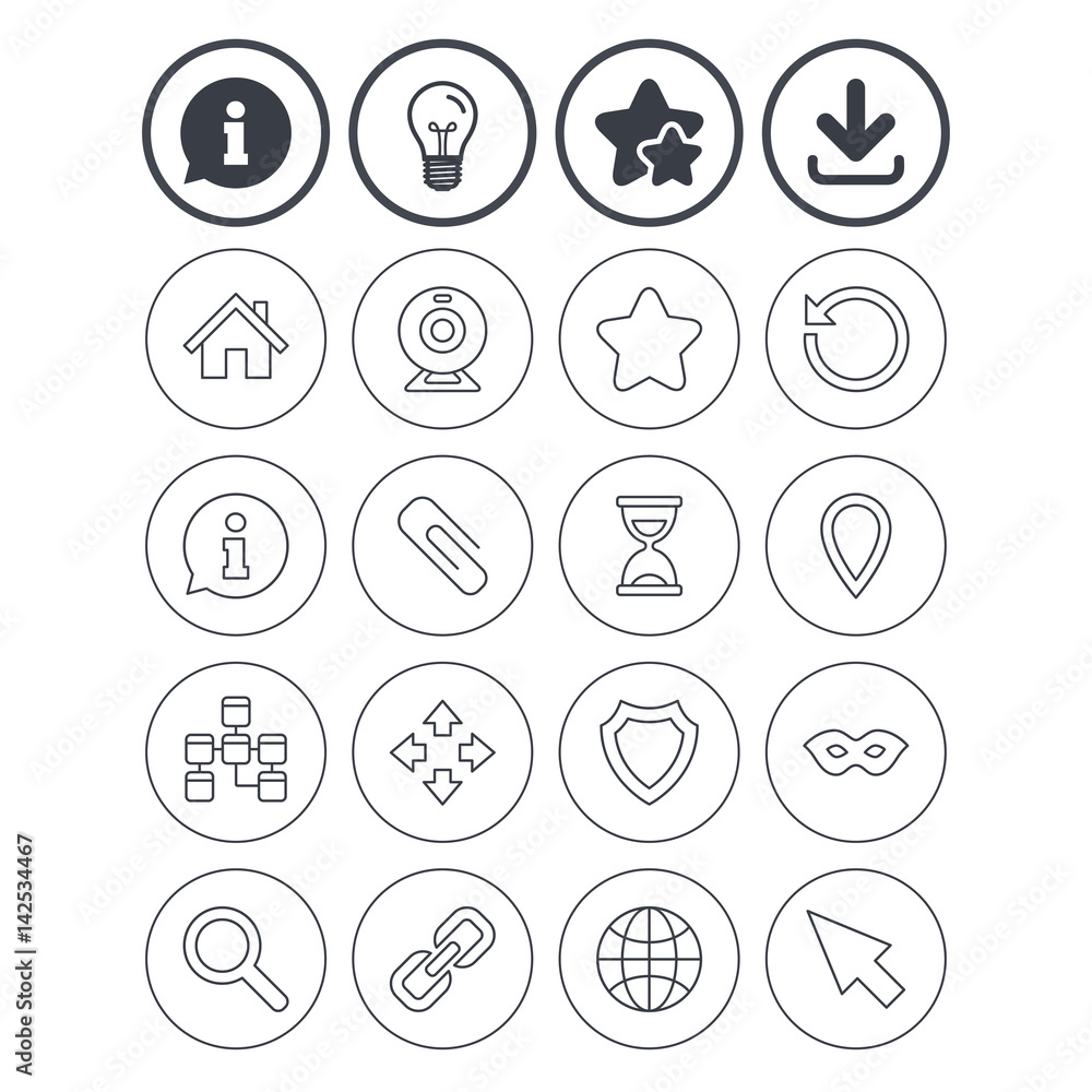 Web elements icons. Video and speech bubble.