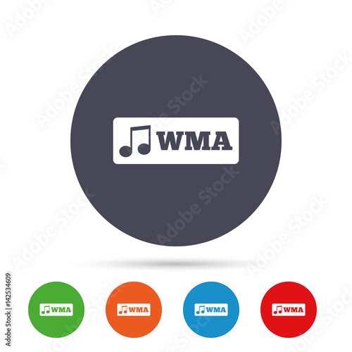 Wma music format sign icon. Musical symbol.