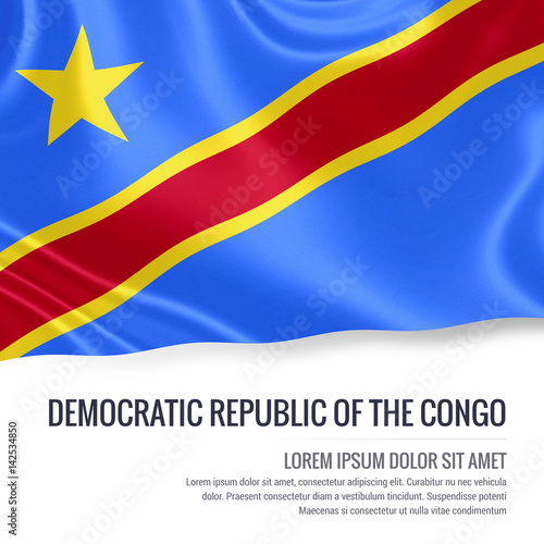 Free Download Silky flag of Democratic Republic of the Congo waving on an isolated white background with the white text area for your advert message. 3D rendering. - GFXLoad