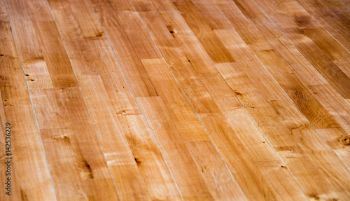 Diagonal new installed wood floor made of natural oak.