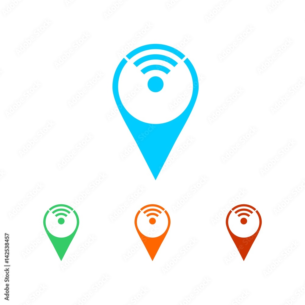 Wifi pointer flat vector icon Wifi pointer flat vector icon