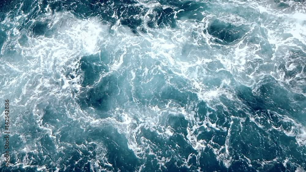 water surface, seascape of wild water and ocean waves, seamless loopable video water surface, seascape of wild water and ocean waves, seamless loopable video