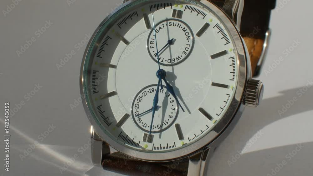Luxury man watch detail, chronograph close up 4K Luxury man watch detail, chronograph close up 4K