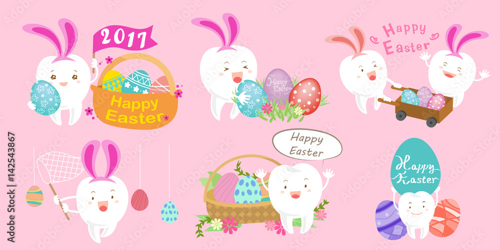 tooth with happy easter tooth with happy easter