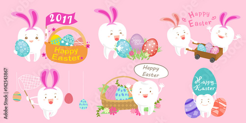 tooth with happy easter