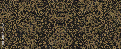 Floral pattern for Your design. Floral wallpaper oriental style, indian, chinese, japanese. Vector image