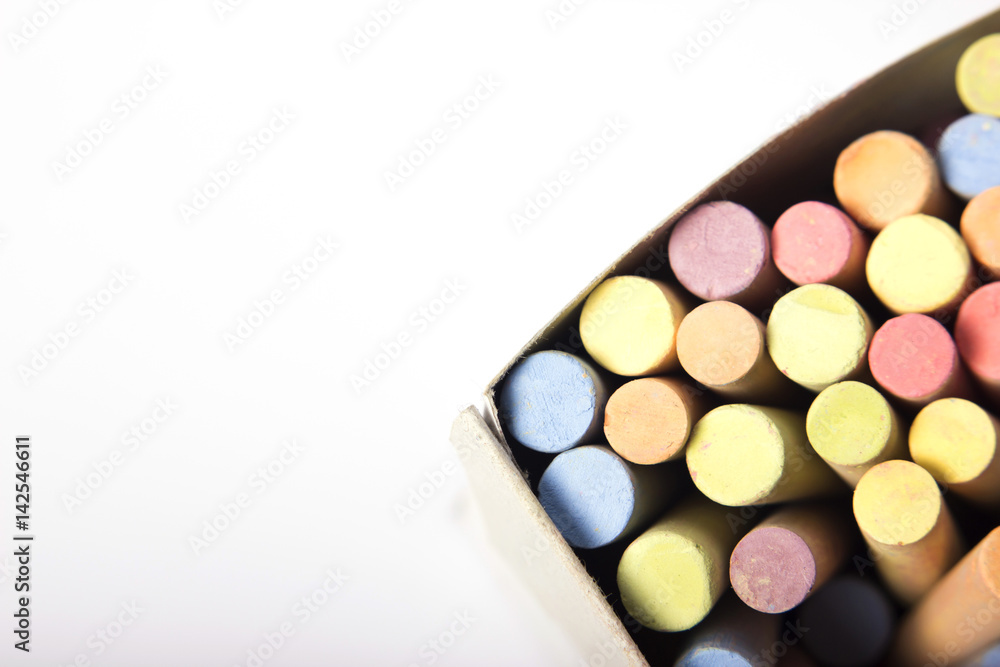 Chalks in a variety of colors. Chalks in a variety of colors.