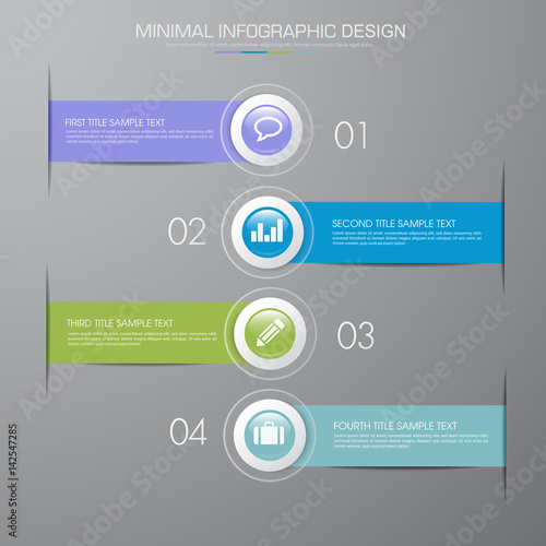 Infographic Elements with business icon on full color background  process or steps and options workflow diagrams,vector design element eps10 illustration