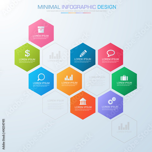 Infographic Elements with business icon on full color background  process or steps and options workflow diagrams,vector design element eps10 illustration