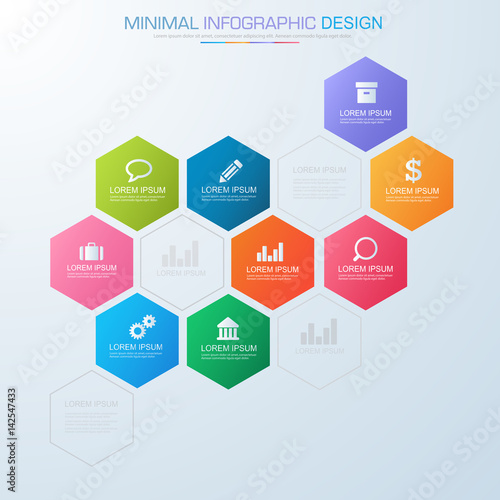 Infographic Elements with business icon on full color background  process or steps and options workflow diagrams,vector design element eps10 illustration