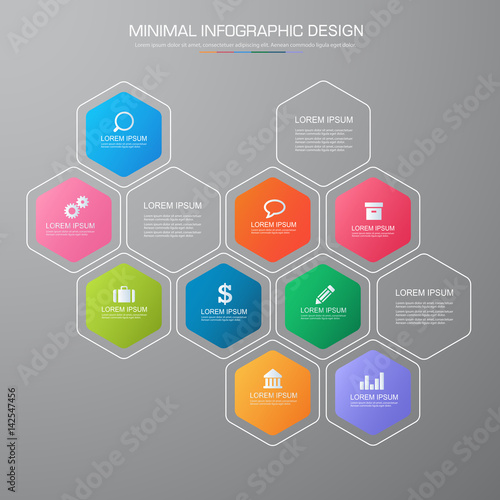 Infographic Elements with business icon on full color background  process or steps and options workflow diagrams,vector design element eps10 illustration