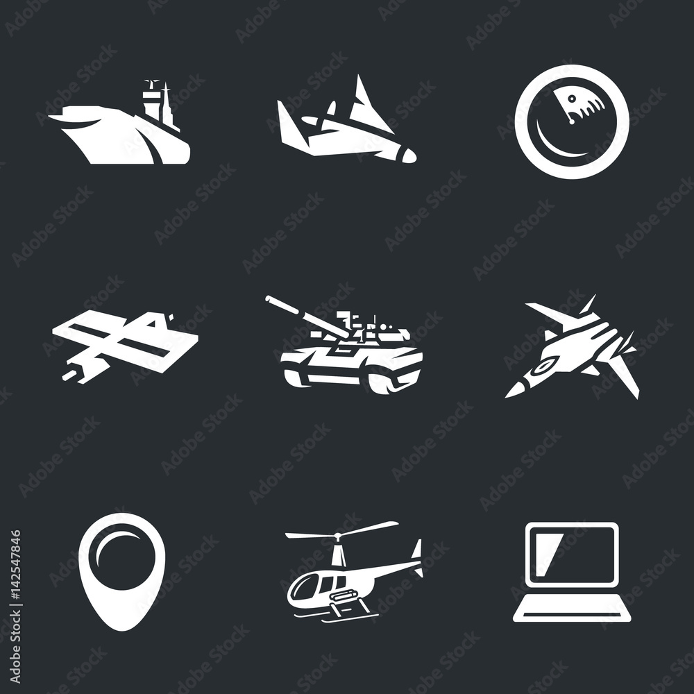 Vector Set of Military Icons.
