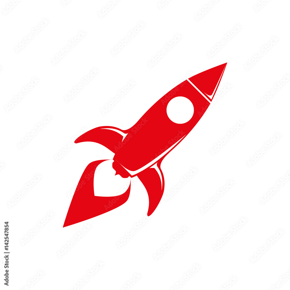Fototapeta premium Start up spaceship concept icon vector illustration graphic design