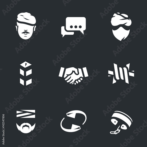 Vector Set of Fight against terrorism Icons.