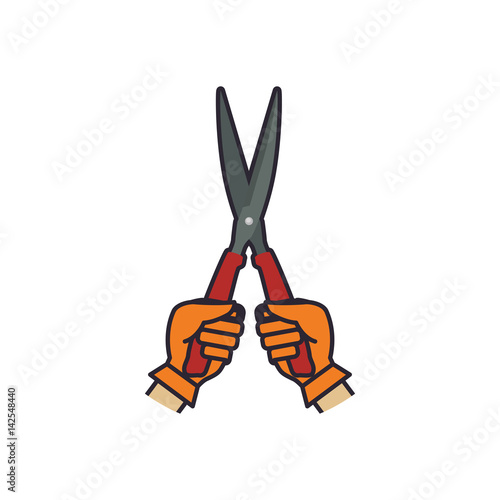 pruning shears gardening tool icon vector illustration graphic design