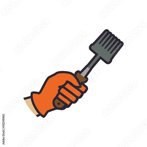 Rake gardening tool icon vector illustration graphic design