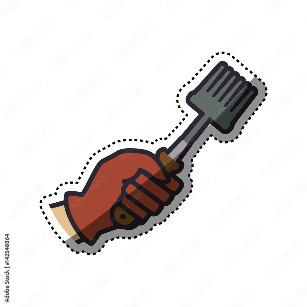 Rake gardening tool icon vector illustration graphic design Rake gardening tool icon vector illustration graphic design