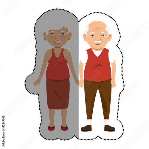 grandparents character with sport clothes vector illustration design