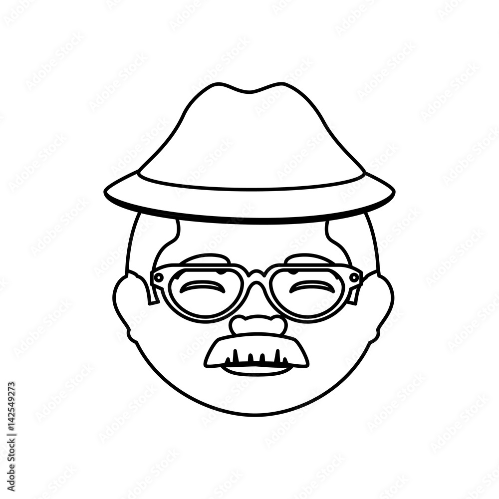 grandfather avatar character icon vector illustration design